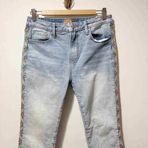 Driftwood Audrey High Rise Embroidered Side Trim Jeans Size 28 Straight Leg - Picture 4 of 16